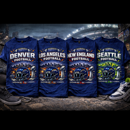 Custom City Football T-Shirt | Streetwear Game Day Tee