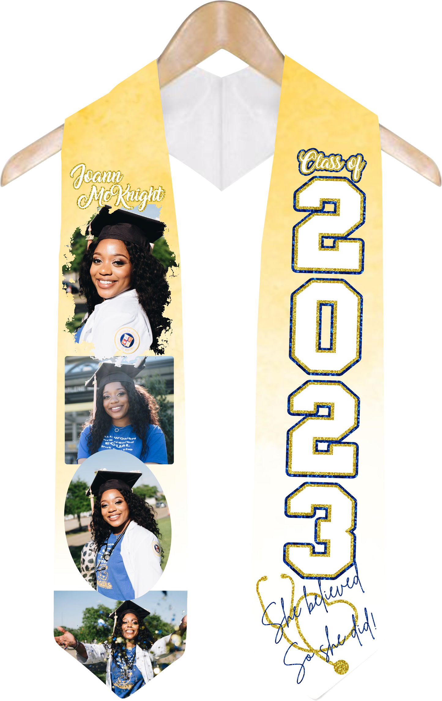 Custom 3D Sublimated Graduation Stole