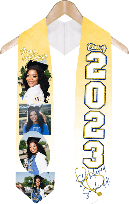 Custom 3D Sublimated Graduation Stole