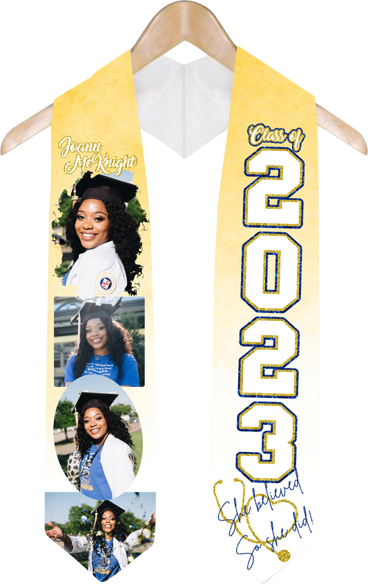 Custom 3D Sublimated Graduation Stole