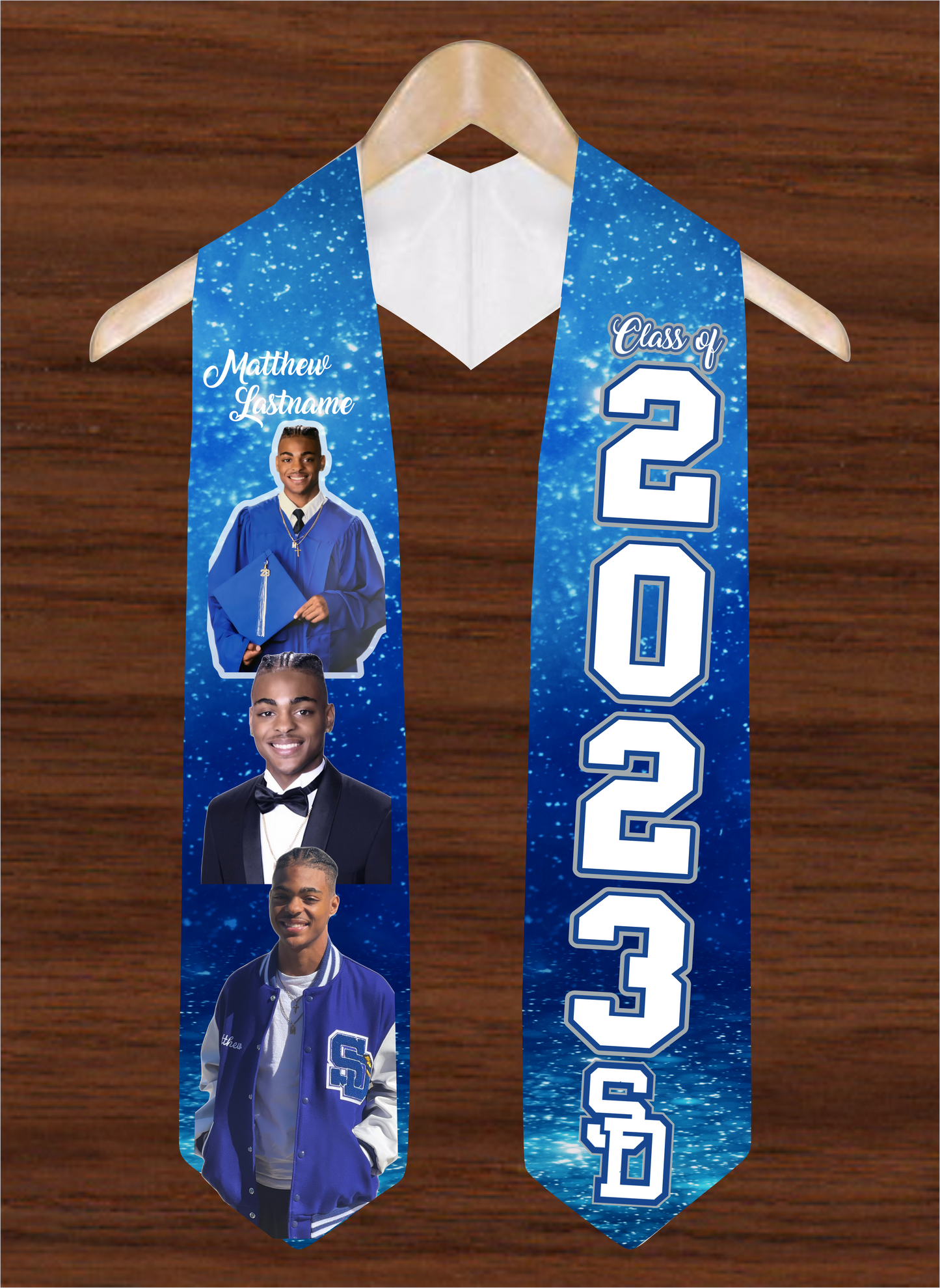 Custom 3D Sublimated Graduation Stole