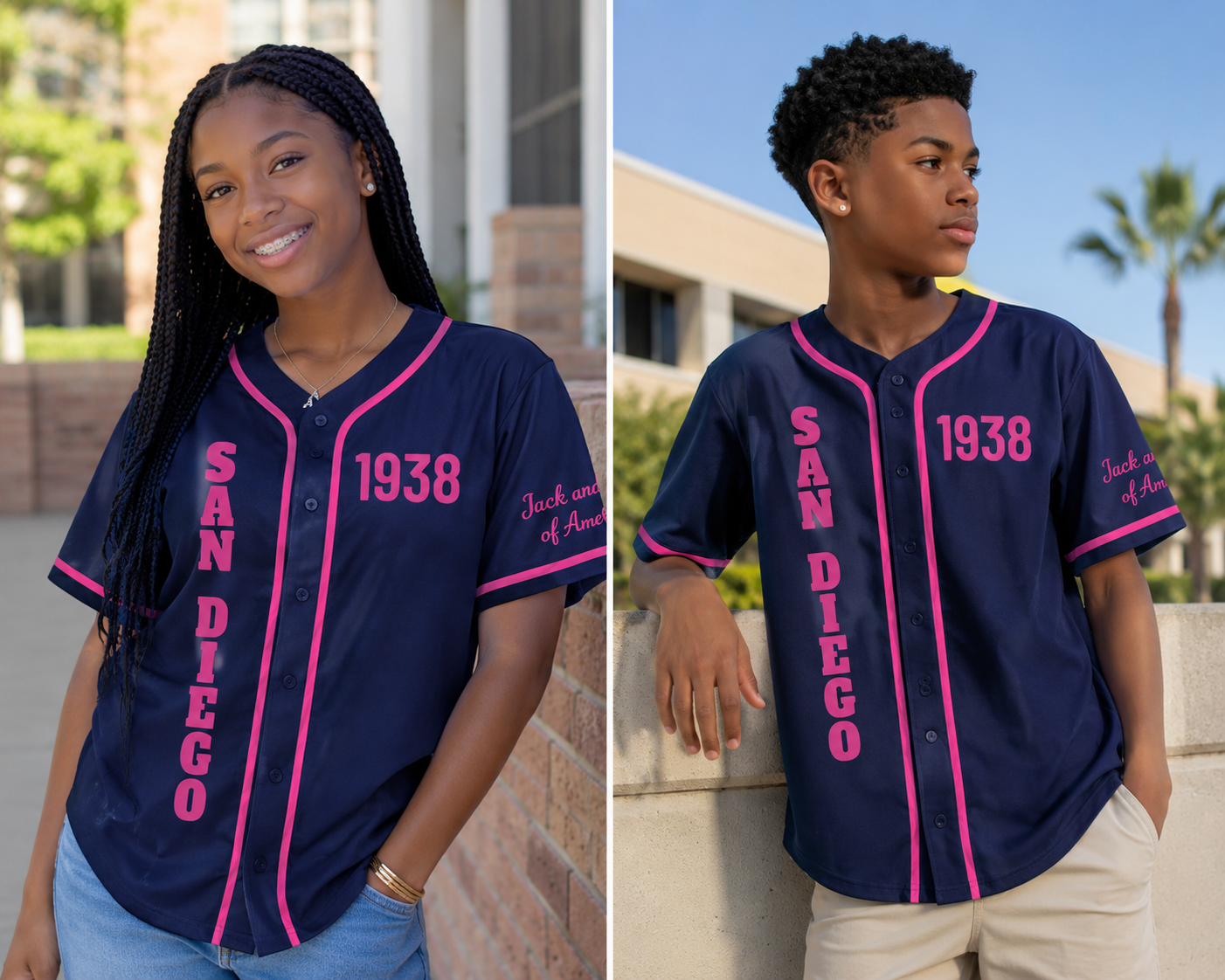 Jack & Jill San Diego Chapter Teen Group Baseball Jersey