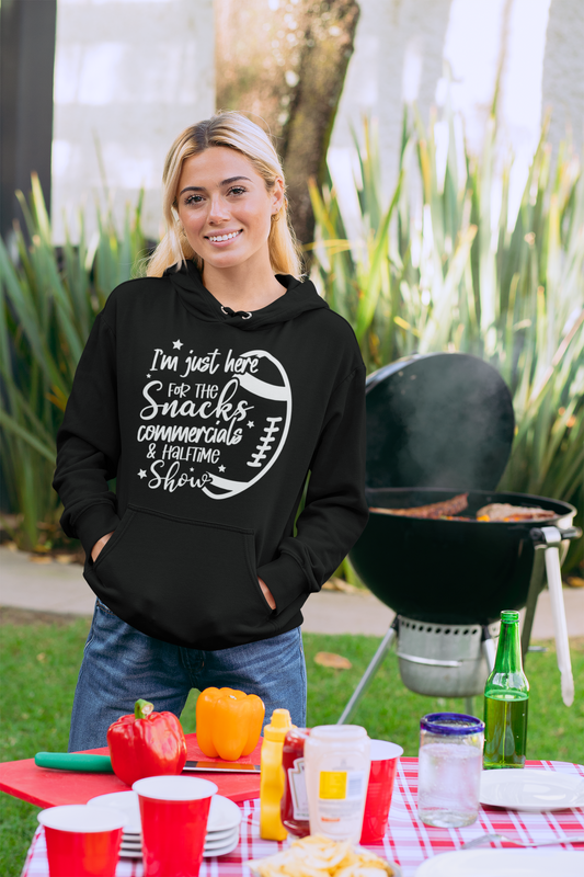 Here for the Snacks Football Hoodie